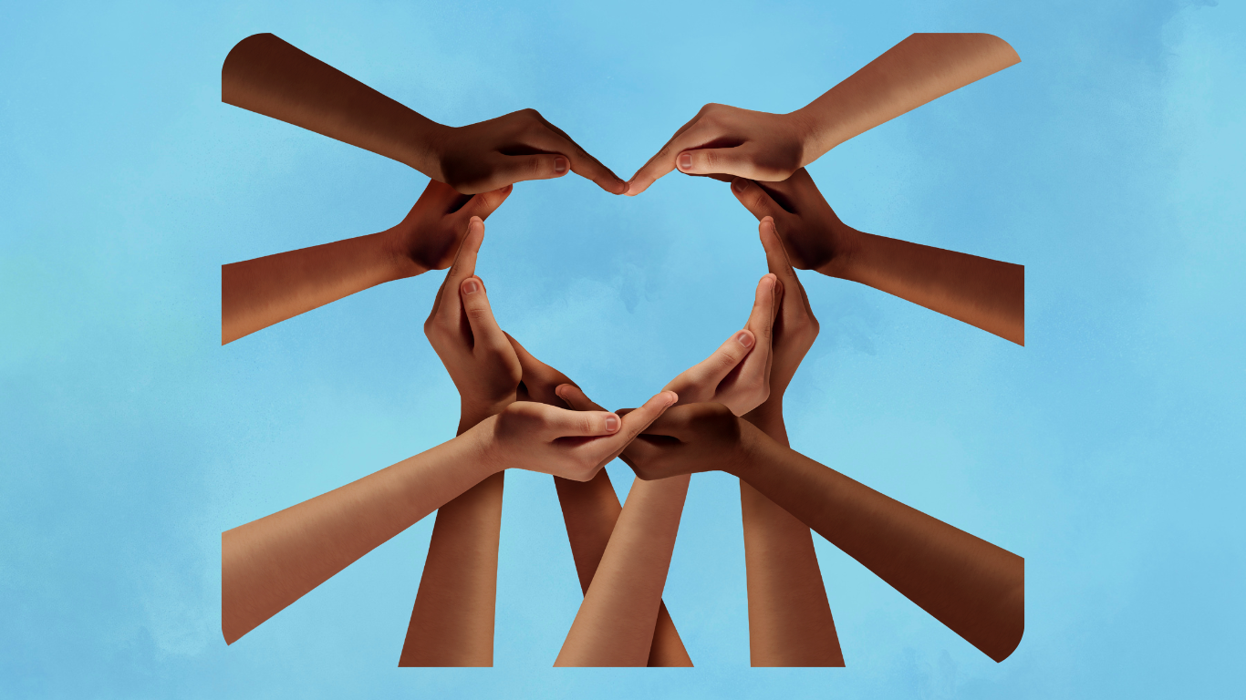 The Help Foundation hands forming heart image basis of logo